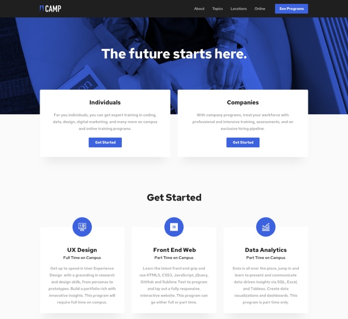 Landing page